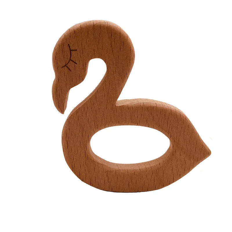 

10Pcs/Lot DIY Wooden Teether Baby Wooden Teethers Food Grade Beech Wooden Teether Newborn Animals Accessories Kid Teething