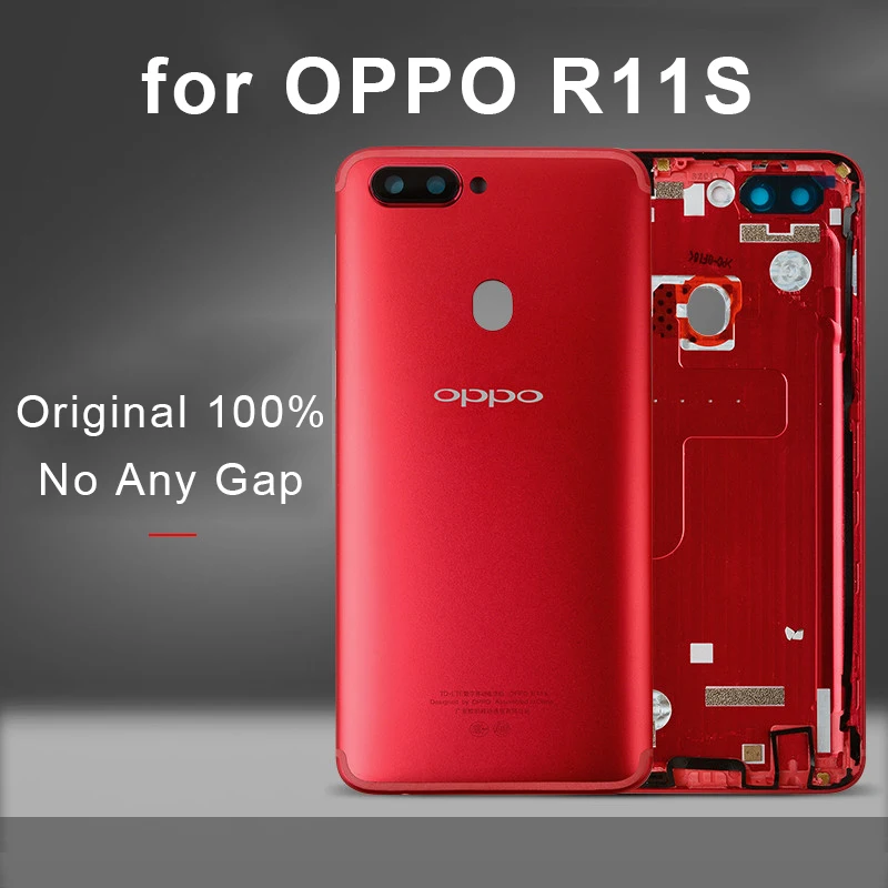 Корпус батареи для OPPO R11S Батарейная дверь с объективом камеры стекло для OPPO R11S задняя крышка корпус запасной Топ