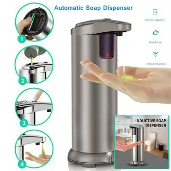 

250ml Stainless Steel Automatic Soap Dispenser Handsfree Automatic IR Smart Sensor Touchless Soap Liquid Dispenser