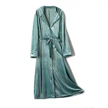 Зеленое вельветовое кимоно, халат, пижама, Сексуальная Дамская Домашняя одежда, ночная рубашка, домашняя одежда, ночная рубашка, платье для сна