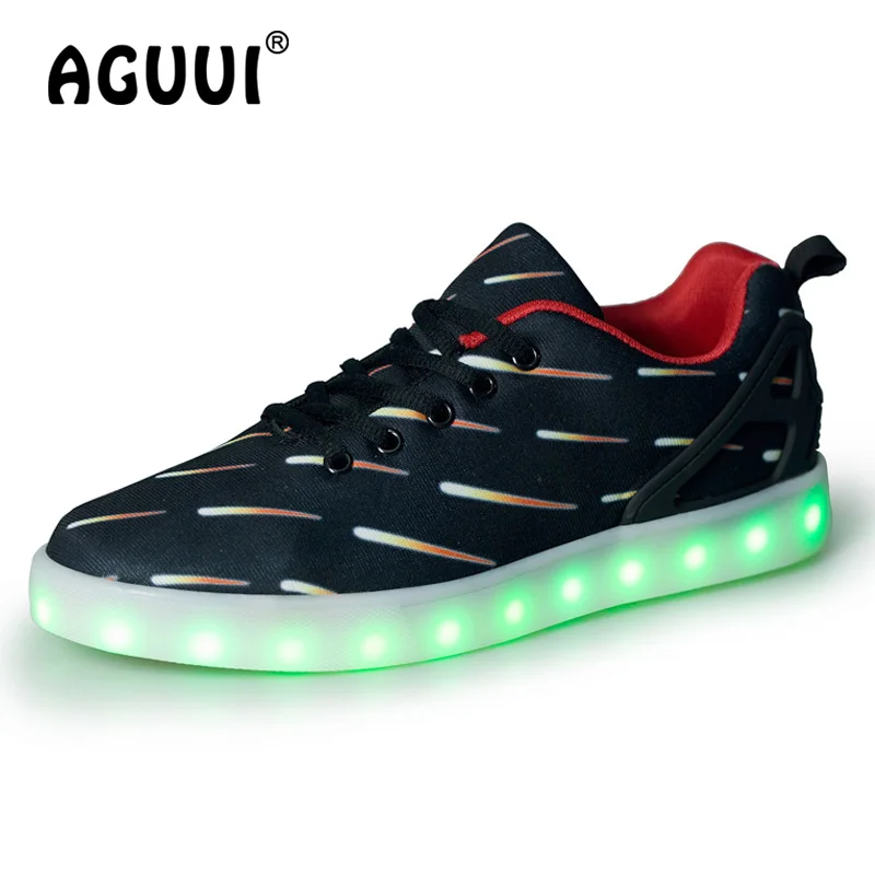 Size 35-44 Men&ampWomen LED Luminous Shoes Unisex USB Charging Glowing Sneaker Breathable Couple Dancing |