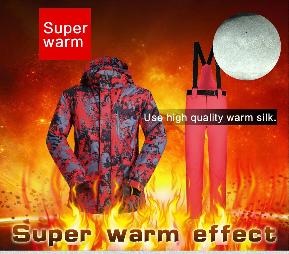 Мужской лыжный костюм, зимние бренды, высокое качество, ветрозащитные водонепроницаемые теплые зимние куртки и штаны, мужские лыжные и сноубордические костюмы