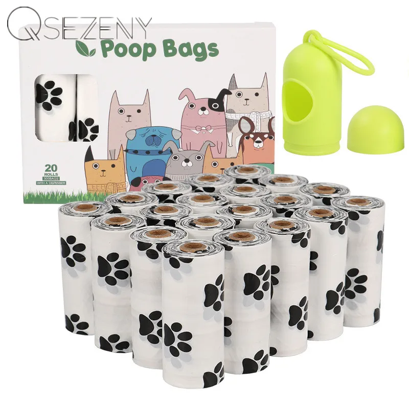 20 Rolls Dog Poop Bag 100 Biodegradable Eco Friendly Dogs Waste Bags with Dispenser Collector
