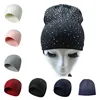 Spring  Atumn Winter Hats for Women Knitted Beanie Cap Girls Wool Brand Hat with Shining Rhinestone Female Casual Hats 1