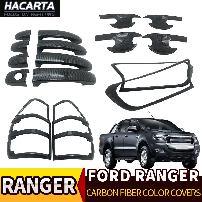 Для RANGER T7- углеродное волокно Передняя фара Крышка лампы Крышка на заднюю фару автомбиля дверная ручка чаша крышка газовое масло Топливный бак крышка
