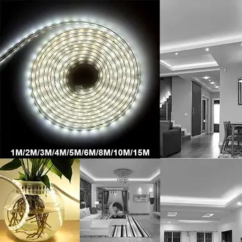 

LED String EU Plug Home Lighting Bathroom Cabinet Lamp Light Strip Durable 220 V SMD 5050 Kitchen Party Flexible Super Bright