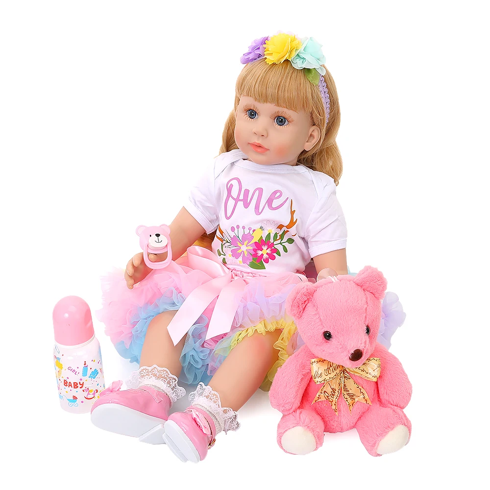60 см Силиконовые мягкие куклы Reborn Baby Реалистичная Принцесса Девочка Кукла Длинные волосы Reborn Малыш День рождения Рождественские подарки игрушки для ребенка
