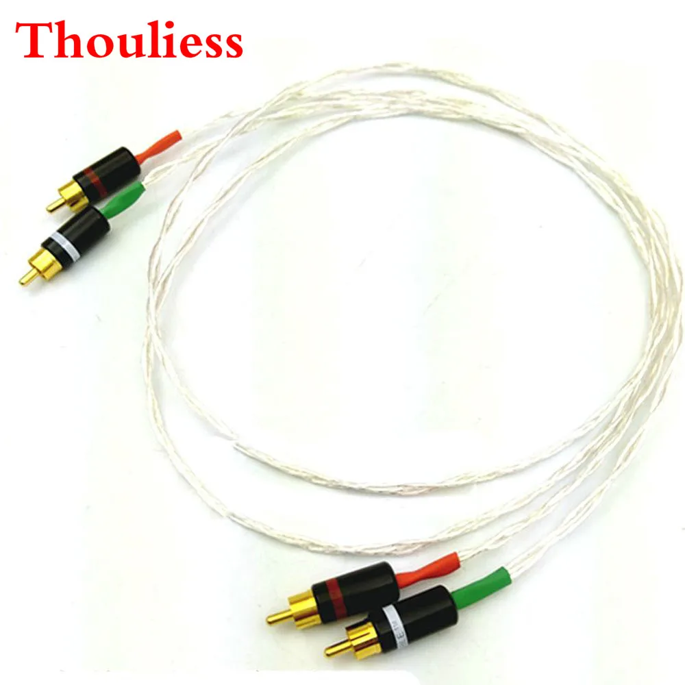 Thouliess 8AG Single Crystal Silver Audio Cable HIFI RCA Interconnect