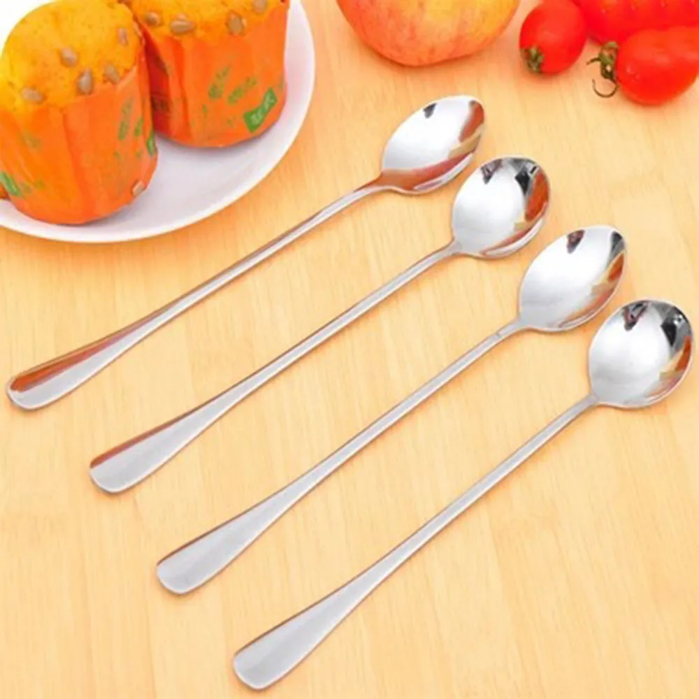 

1PC Long Handled Stainless Steel Coffee Spoon Ice Cream Dessert Tea Spoon For Picnic Kitchen Tool Soup Scoop