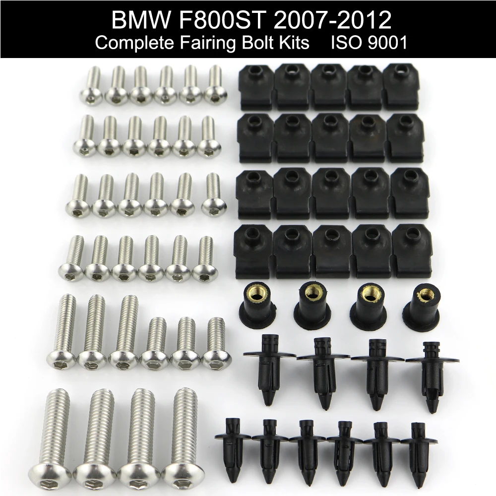

Fit For BMW F800ST 2007 2008 2009 2010 2011 2012 Complete Full Fairing Bolts Kit Clips Speed Nuts Screw Stainless Steel