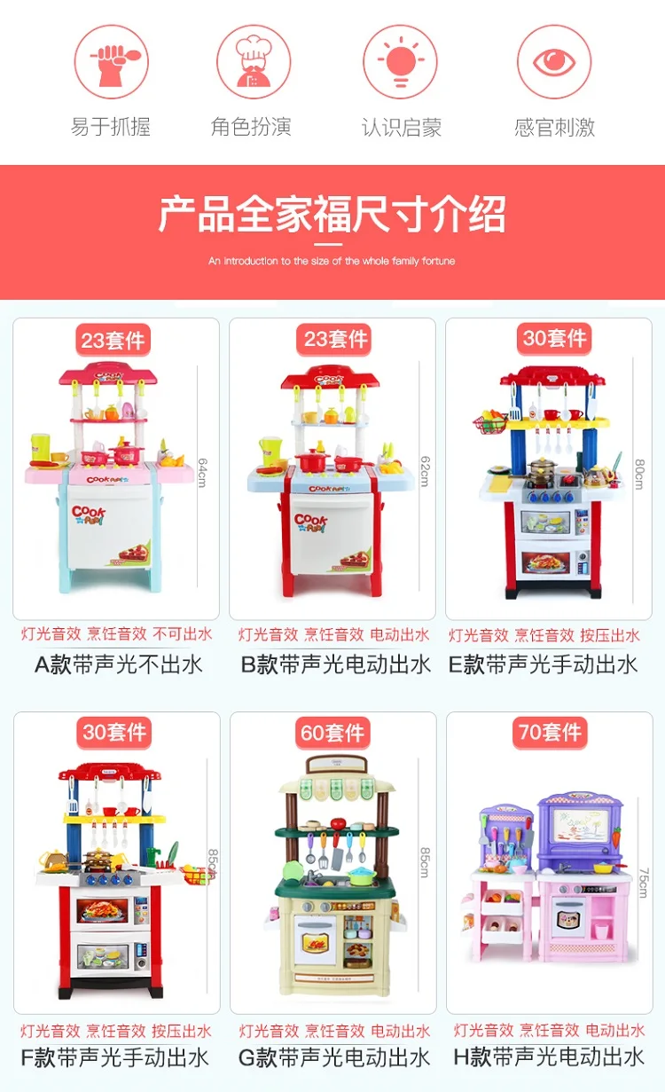 Beiens дети играют дома Кухня игрушка игровой домик игрушки Для женщин модель Кухня кухонные приборы посуда набор