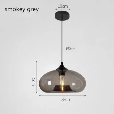smokey grey Современный стеклянный подвесной светильник, красочный круглый подвесной светильник, Кухонные светильники, подвесной промышленный винтажный светильник, светильник, светильник ing - Цвет корпуса: smokey grey
