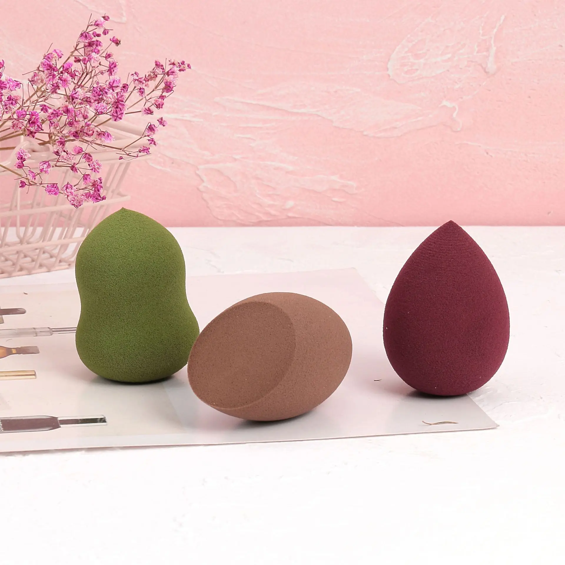 

Large Size Three-Hydrophilic Gourd Powder Puff Wet And Dry Dual Purpose Currently Available Water Drop Powder Puff Sponge Skin C