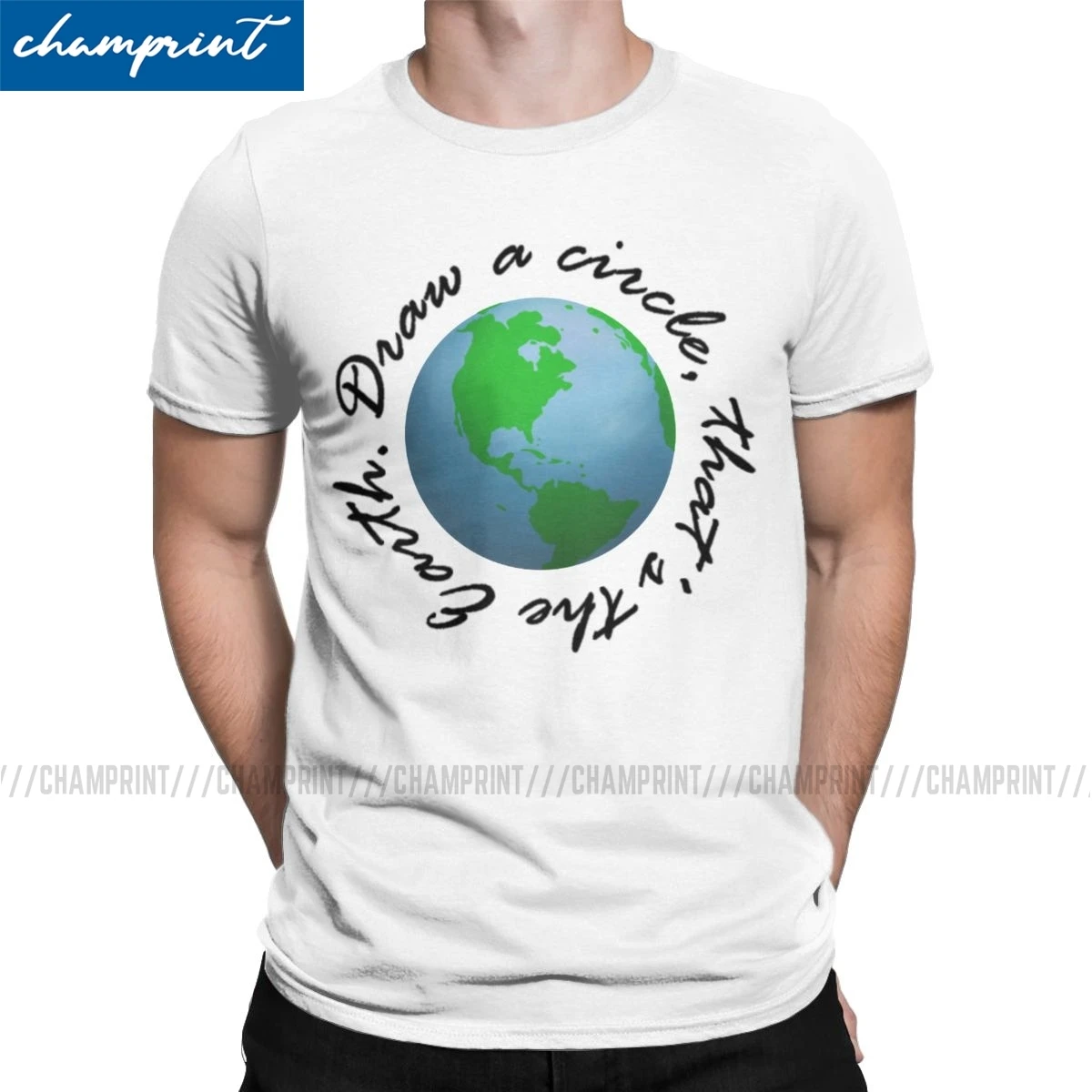 Draw A Circle That's The Earth T-Shirt Men Axis Powers Hetalia Anime APH World Vintage Tees Crew Neck T Shirts Gift Idea Clothes | Мужская