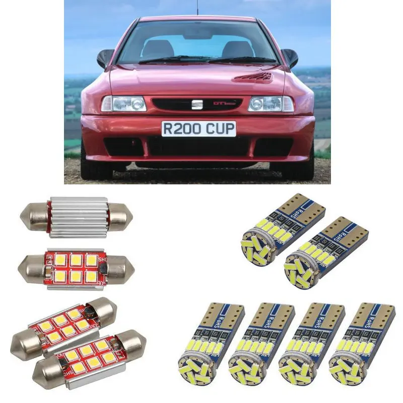 

Interior led Car lights For seat ibiza 3 6k1 hatchback car accessories License Plate Light 8pc