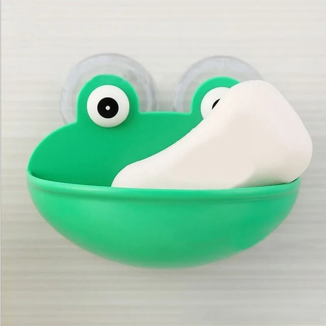 Practical Frog Plastic Soap Box with Cover Draining Soap Dish Bathroom Parts 