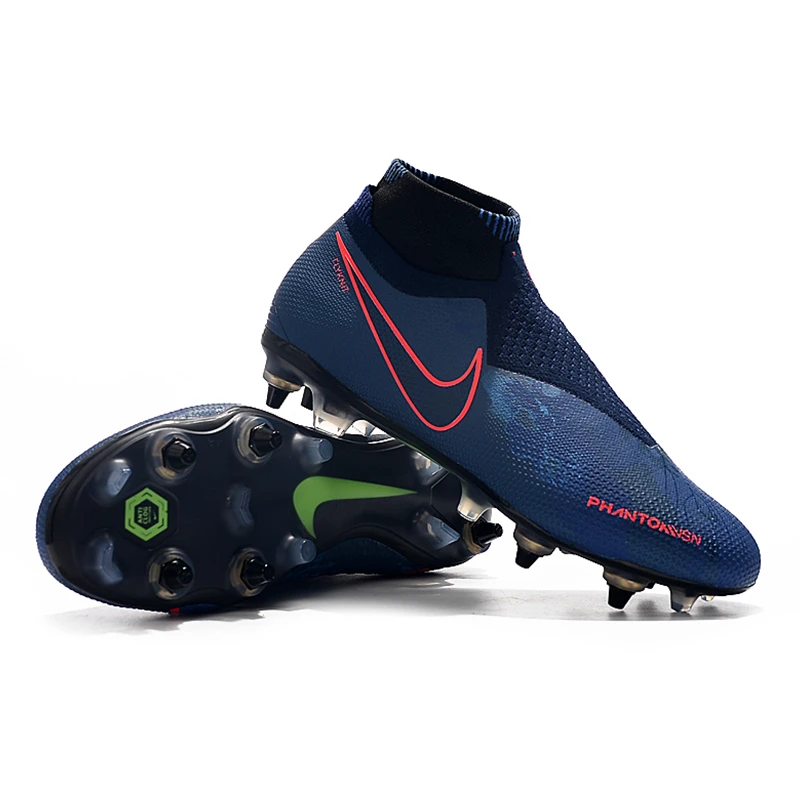 Nike Phantom VSN Elite DF SG-Pro Anti-сабо; большие размеры 39-45 высокие ботильоны футбольные бутсы обувь Футбол бутсы Для мужчин Бутсы Обувь для футбола
