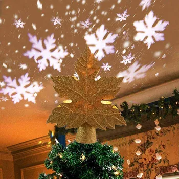 

Leaves Christmas Tree Projection Light Snowstorm Christmas Tree Dome Light Led Treetop Star Projection Light Christmas Lamp