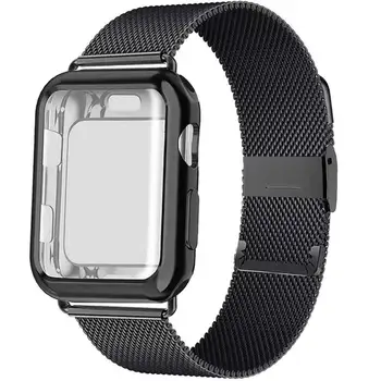 

Milanese Loop band with case For Apple Watch Series 5/4/3/2 38mm 42mm 40mm 44mm Stainless Steel Strap Wrist Bracelet for iwatch