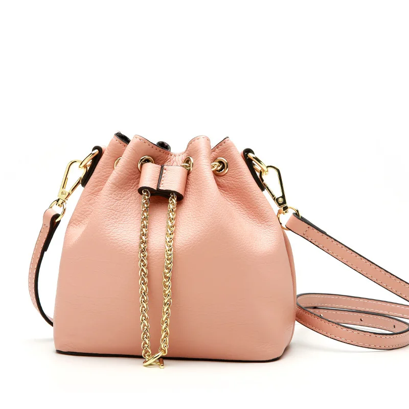 

Shoulder Bags for Woman 2020 Bucket Women Messenger Bags Genuine Leather Party Handbags Side Bags Small for Ladies Paris Brand