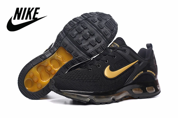 NIKE Air Max 360 de los hombres zapatos de moda transpirable cómodo deportes al aire libre zapatillas negro oro de correr| - AliExpress