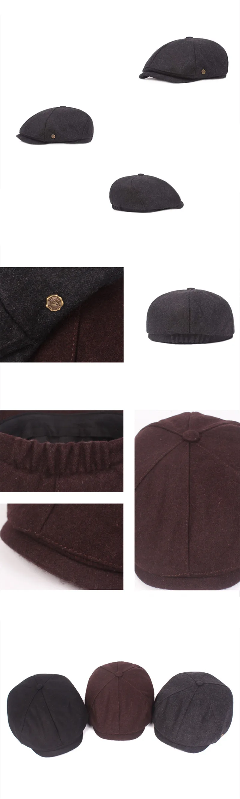SHALUOTAOTAO мужская шапка осень зима среднего возраста винтажные береты Snapback художника модные бренды язык кепки s Casquette