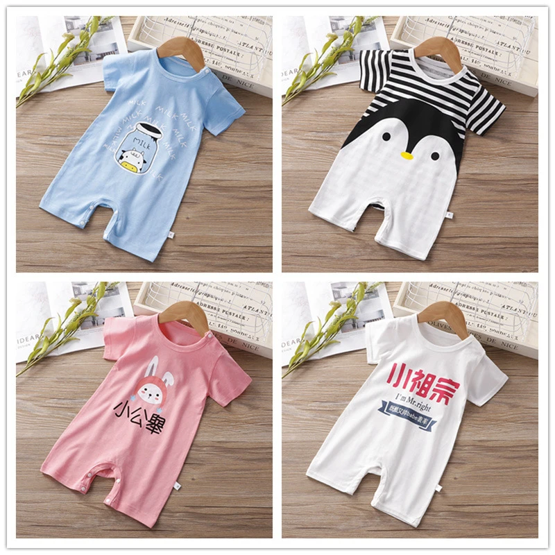 Newborn Knitting Romper Hooded  2021 Summer New Baby Romper Short Sleeve Baby Boys Girls Clothes Newborn Clothing Casual Baby Girl Clothing Infant Suit Baby Bodysuits expensive