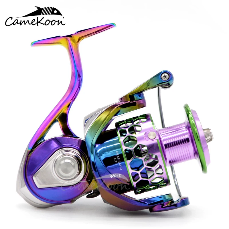 CAMEKOON 1000-6000 크기 알루미늄 합금 프레임이 있는 다채로운 스피닝 릴 바닷물 또는 민물 서핑 낚시를 위한 최대 드래그 20kg