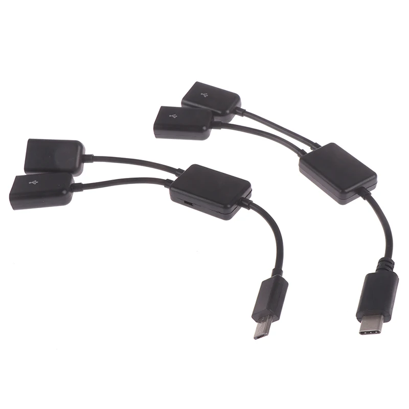 Tendero apagado Sherlock Holmes Cable Micro USB tipo C a 2 OTG, Conector de doble puerto, divisor para  tableta, Android, ratón, teclado, adaptador, convertidor tipo C _ -  AliExpress Mobile