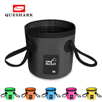 

12L 20L 500D Portable Folding Bucket Portable Fishing Bag Camping Car Wash Barrel Water Fish Bucket with Handles