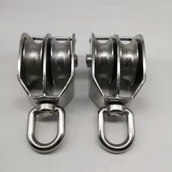 Double poulie en acier inoxydable M32, Rotation à 304 degrés, 360 # 