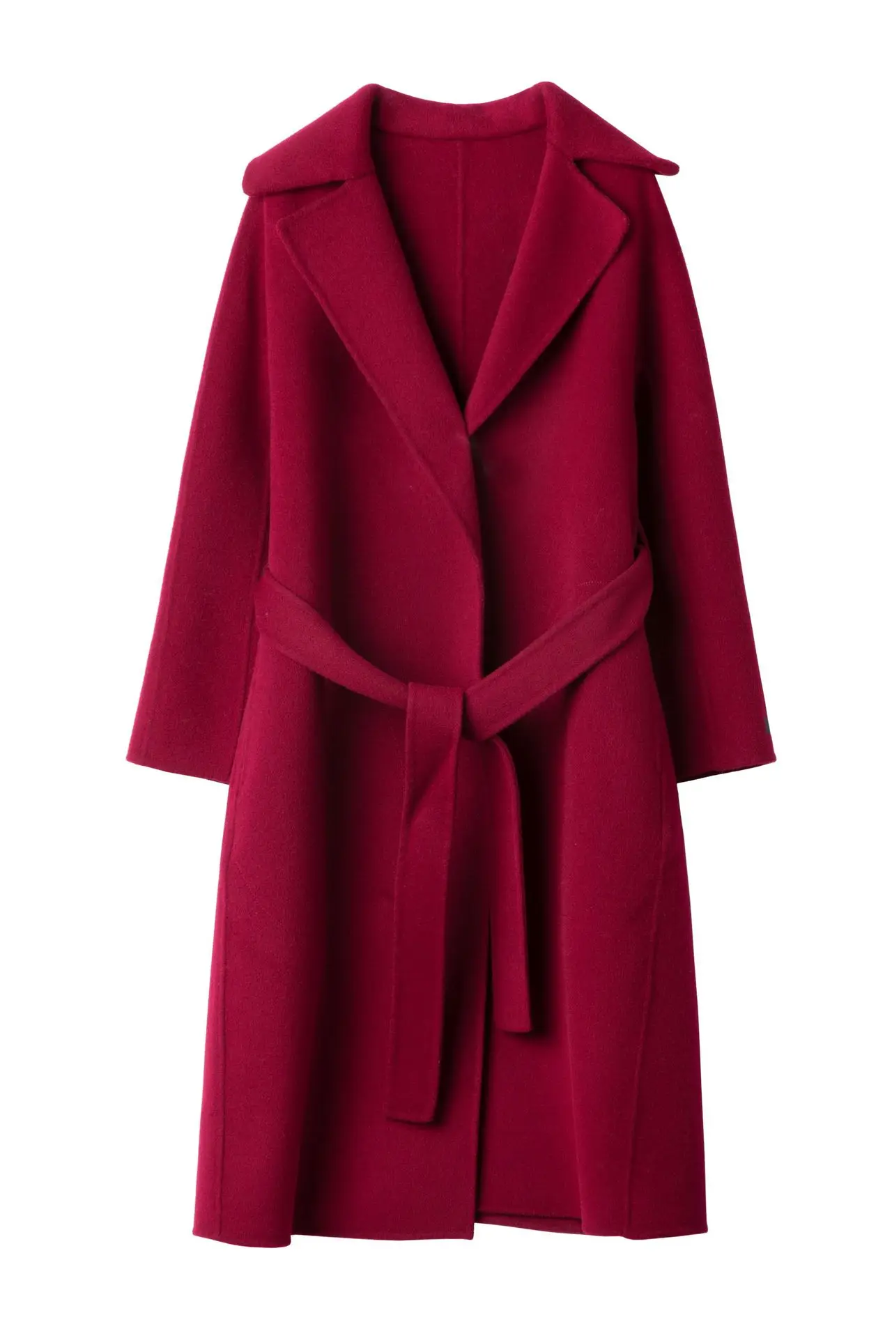 

New Type of Hand-sewn Double-sided Cashmere Overcoat of The Same Power for 2019 Women Knee Wool Adjustable Waist Coat Women