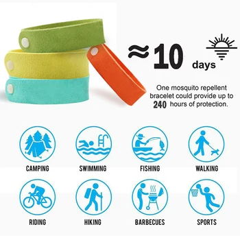 

10pcs Hand Ring Mosquito Killer Repellent Bracelet Anti Mosquito Bracelet Reusable Pest Bugs Control Wrist Band