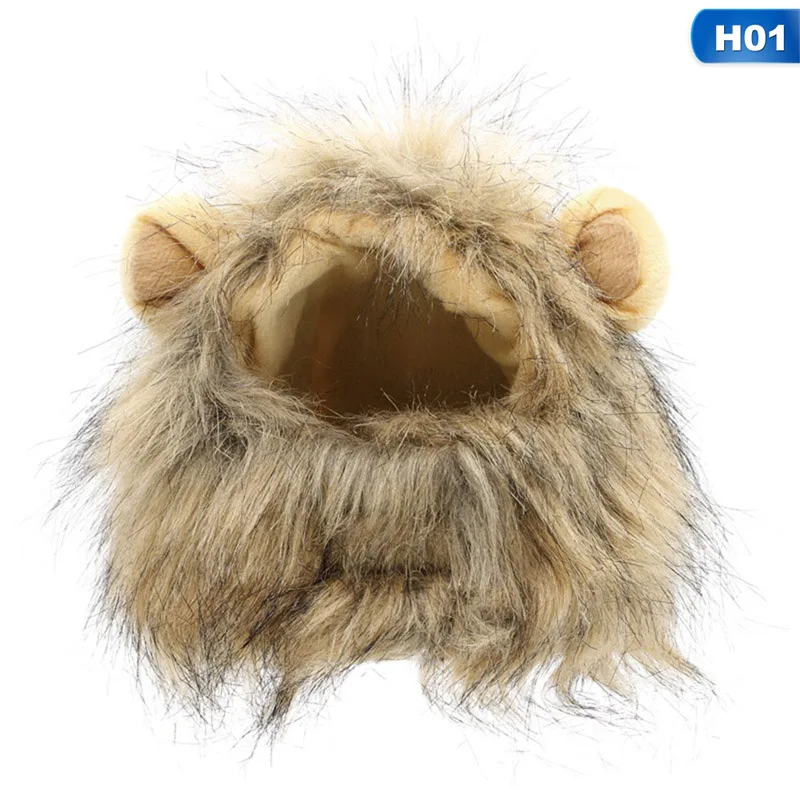 Funny Cute Pet Cat Costume Lion Mane Wig Cap Hat For Cat Dog Halloween Christmas Clothes Fancy Dress With Ears Pet Clothes