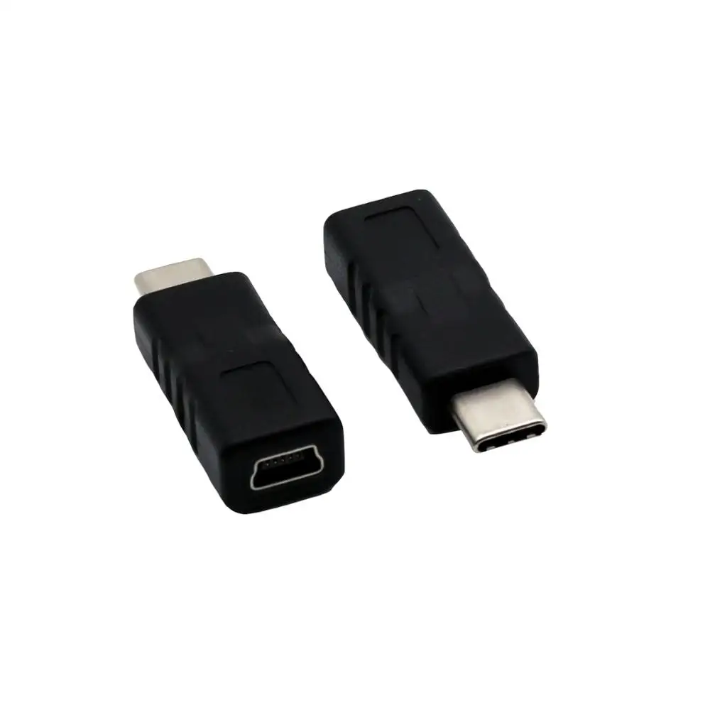 20x USB 3.1 Type-C Male to Mini 5pin Female Jack Charging Data Adapter Converter Type C Male to Mini Female Straight Black