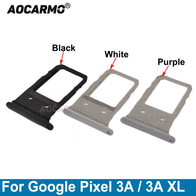 Aocarmo Sim-карта для Google Pixel 3a 3A XL черный/белый/фиолетовый SIM-лоток | Мобильные телефоны
