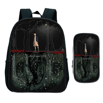 

Pattern Child Stranger Things School Bag Preschool Rucksack Kids Primary Backpack Kindergarten Bookbag Gift(Backpack +Pen Bag)