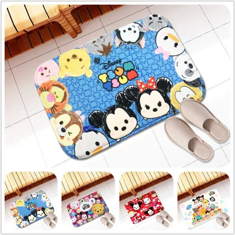 

Disney Cartoon TUSM Flannel Nop-Slip Door Mat Kid Soft Absorbent Mat Bedroom Kitchen Carpet Indoor Bathroom Mat 38X58cm