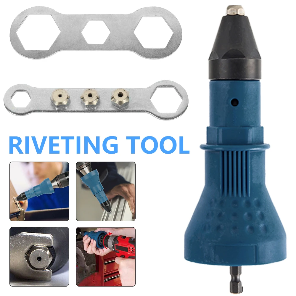 Electric Rivet Nut Gun Riveting Tool Drill Adaptor Transfer Core Insert