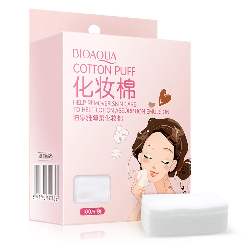 

Boquanya Cotton Puff 100 Pieces Boxed High Quality Plush Combed Cotton Makeup Tool Facial Wipe Direct Selling