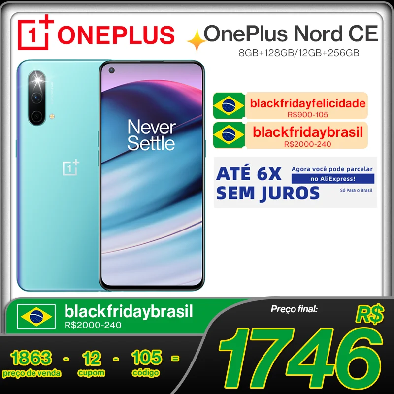 [Até 6 parcelas sem juros] OnePlus Nord CE 5G EB2103 Smartphone 8GB ...