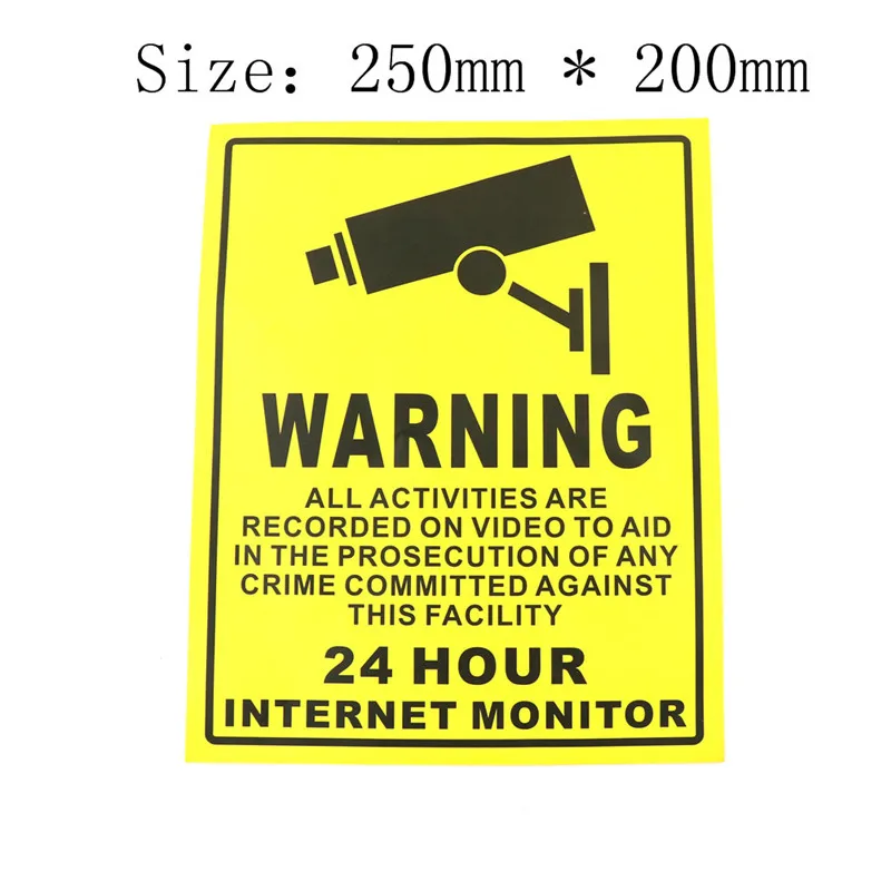 CCTV Security Camera System Warning Sign Sticker Decal Surveillance 200mm*250mm