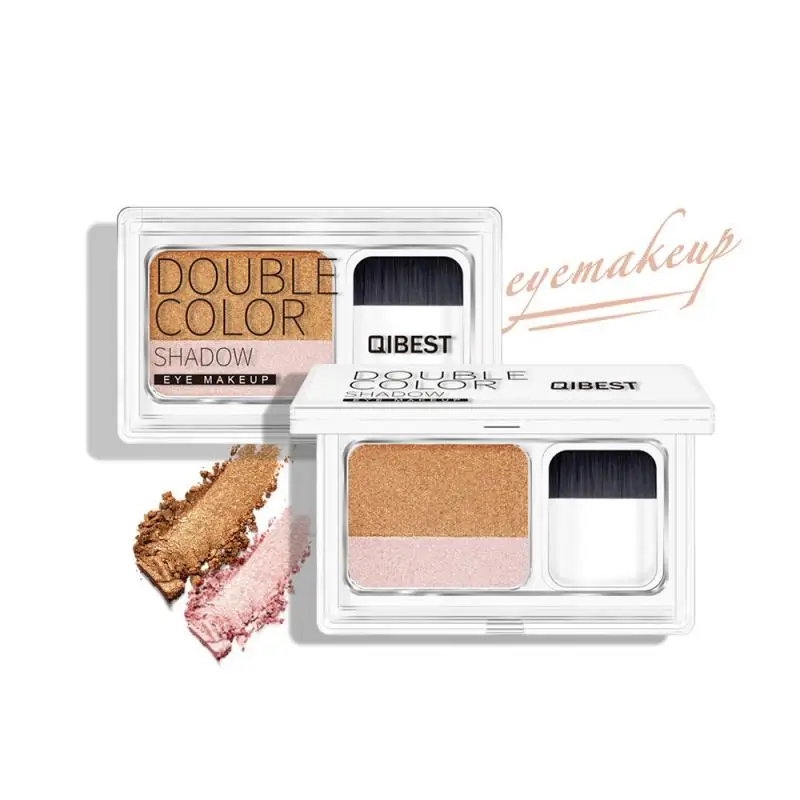 QIBEST 1 шт двухцветные тени lazy eye shadow seal двухцветные градиентные жемчужные тени для век с кистью TSLM2