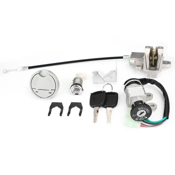 

Areyourshop for GY6 50cc Chinese Motor Scooter Moped Ignition Keys Switch Lock Gas Cap Set Aluminum plastic