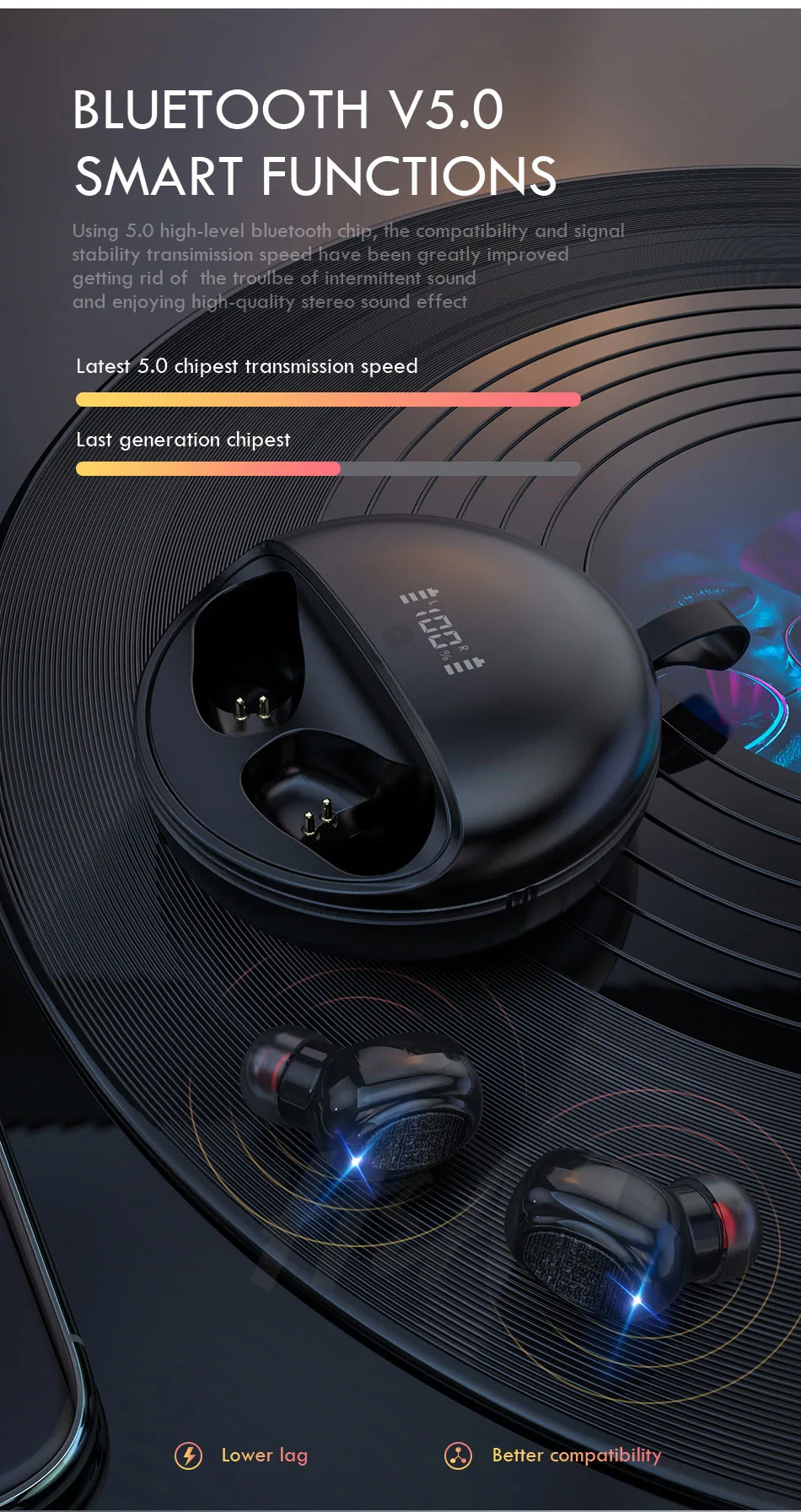 H& A Новые TWS Bluetooth наушники 8D Hifi Stero беспроводные Bluetooth наушники водонепроницаемые наушники-вкладыши для iPhone Xiaomi