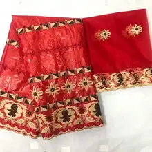 Лидер продаж Африканский Базен Riche ткань высокого качества вышитые полые Дизайн для свадебного платья 5+ 2 ярдов/комплект! WXF1217