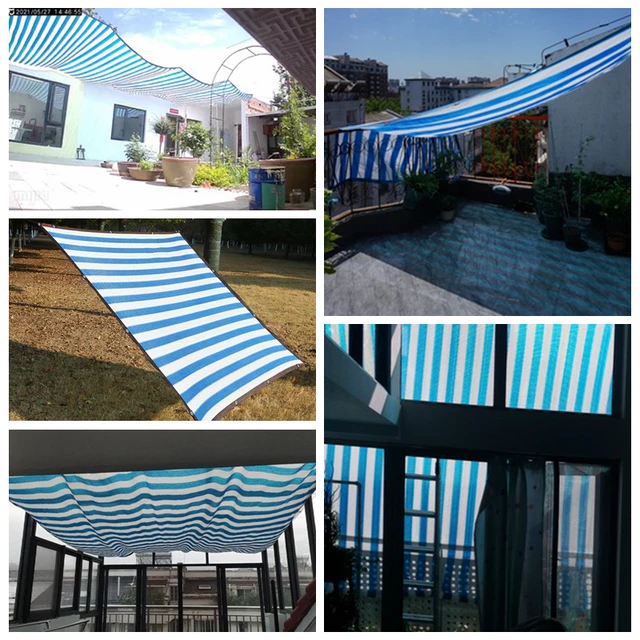 Kék-Fehér Uv-Ellenes Hdpe Napernyő Nettó Kerti Zamatos Növény Menedék Árnyékolás Úszómedence Napfényes Ruhák Napellenző - Image 6