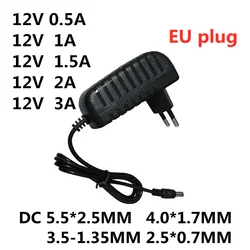 Adaptador de corriente para tiras de luz LED, fuente de alimentación de 12 V, AC 100-240V, DC 12 V, 0.5A, 1A, 1.5A, 2A, 3A, EVD, CCTV, 1 unidad
