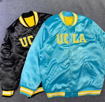 

20ss Latest TOP hip hop Justin Bieber Satin Starter Bomber Jacket Men women MA-1 Bomber Satin Starter Coat Jacket