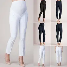 Повседневные эластичные брюки для беременных, легинсы для беременных, брюки-карандаш, Одежда для беременных, длинные штаны с высокой талией